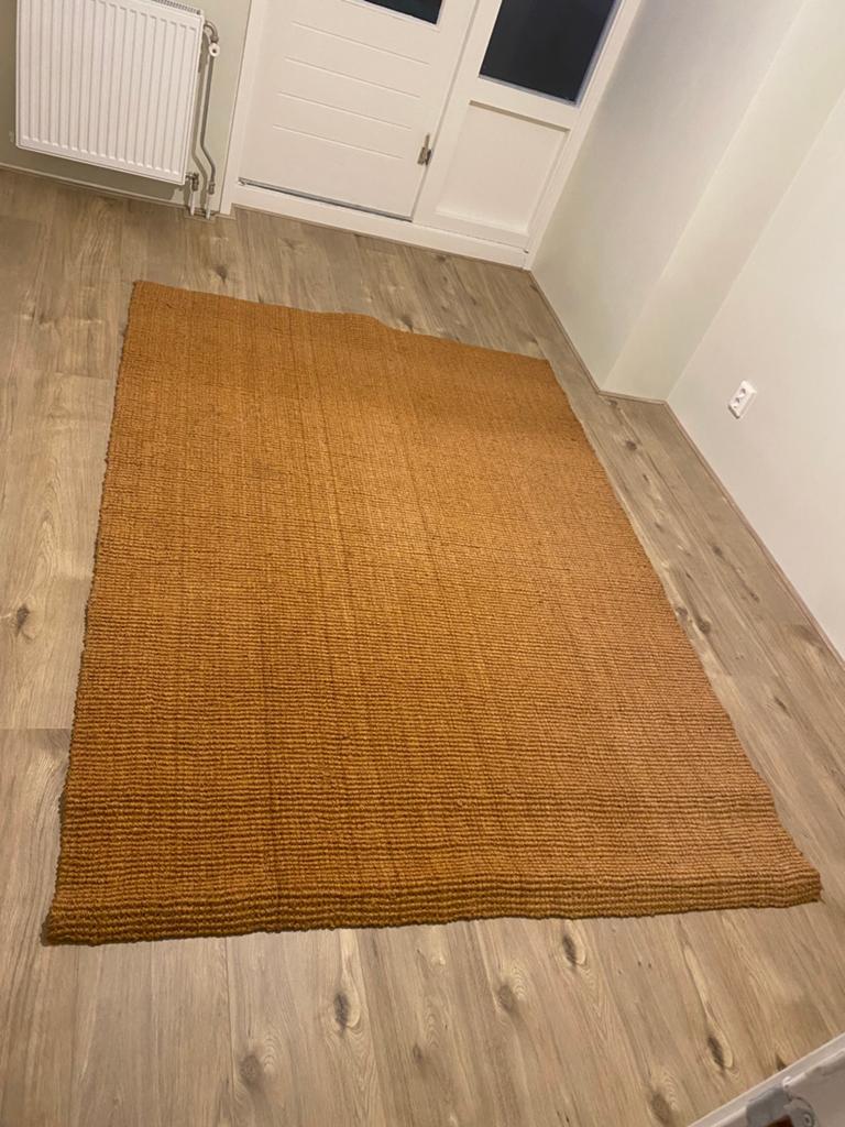 Jute vloerkleed, Bruin, 200 cm of meer, Ophalen of Verzenden, Zo goed als nieuw