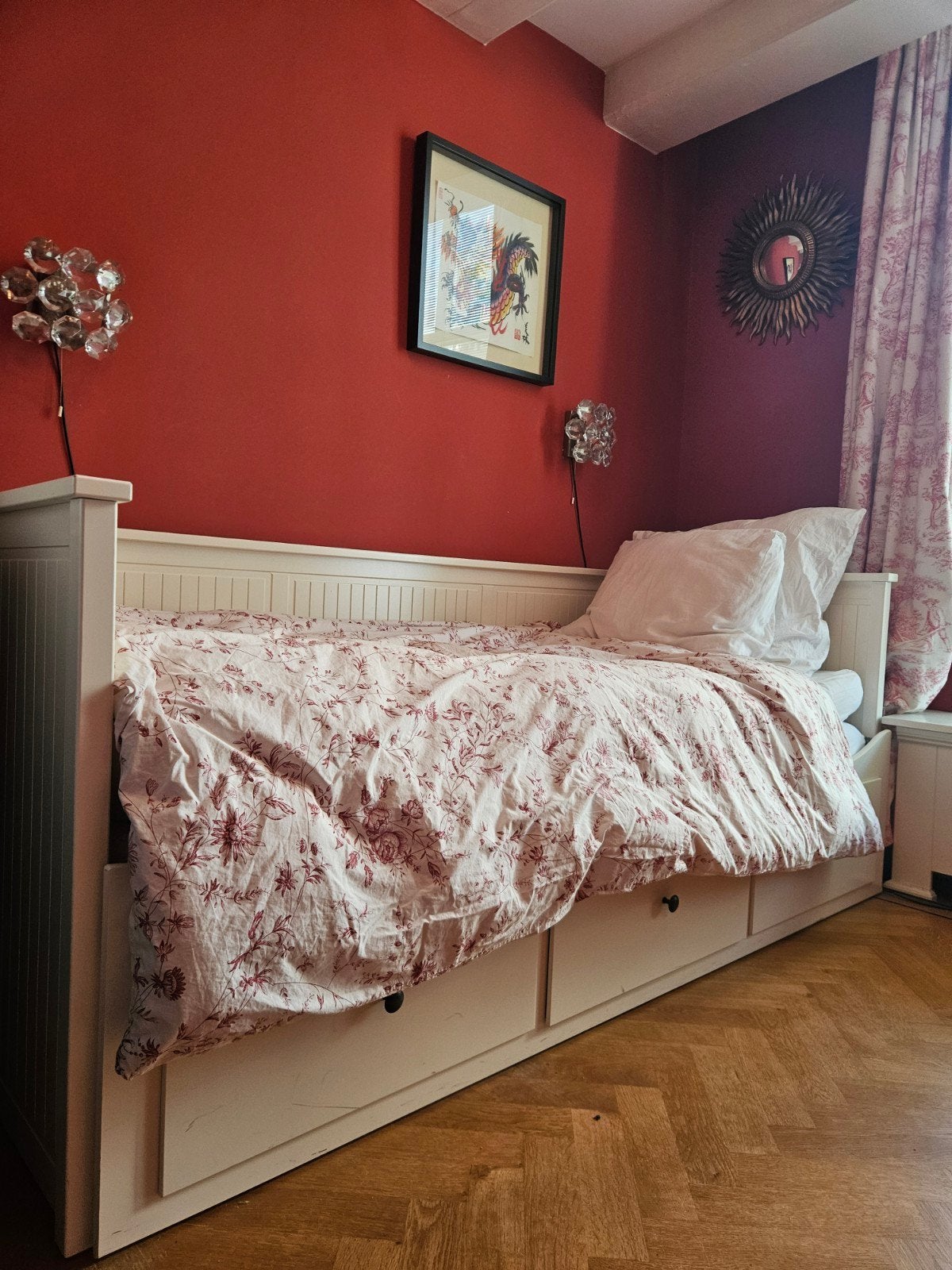 Ikea Hemnes wit met 3 lades, Huis en Inrichting, Slaapkamer | Slaapbanken, Ophalen of Verzenden, Tweepersoons, 80 cm