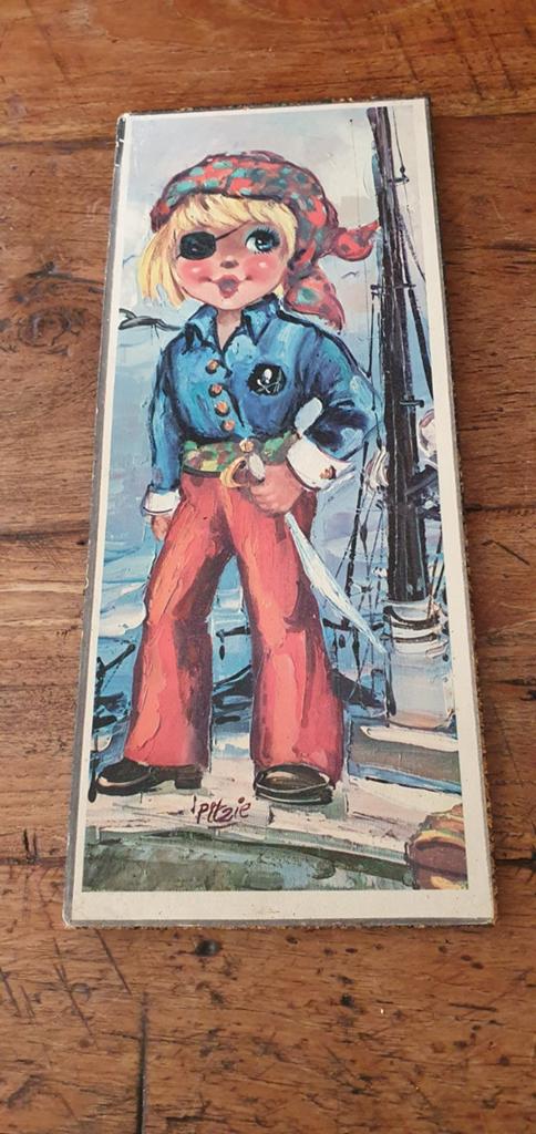 Retro vintage  prent piraat Big eye Poulbot Pitzie Idylle, Ophalen of Verzenden, Huis en Inrichting