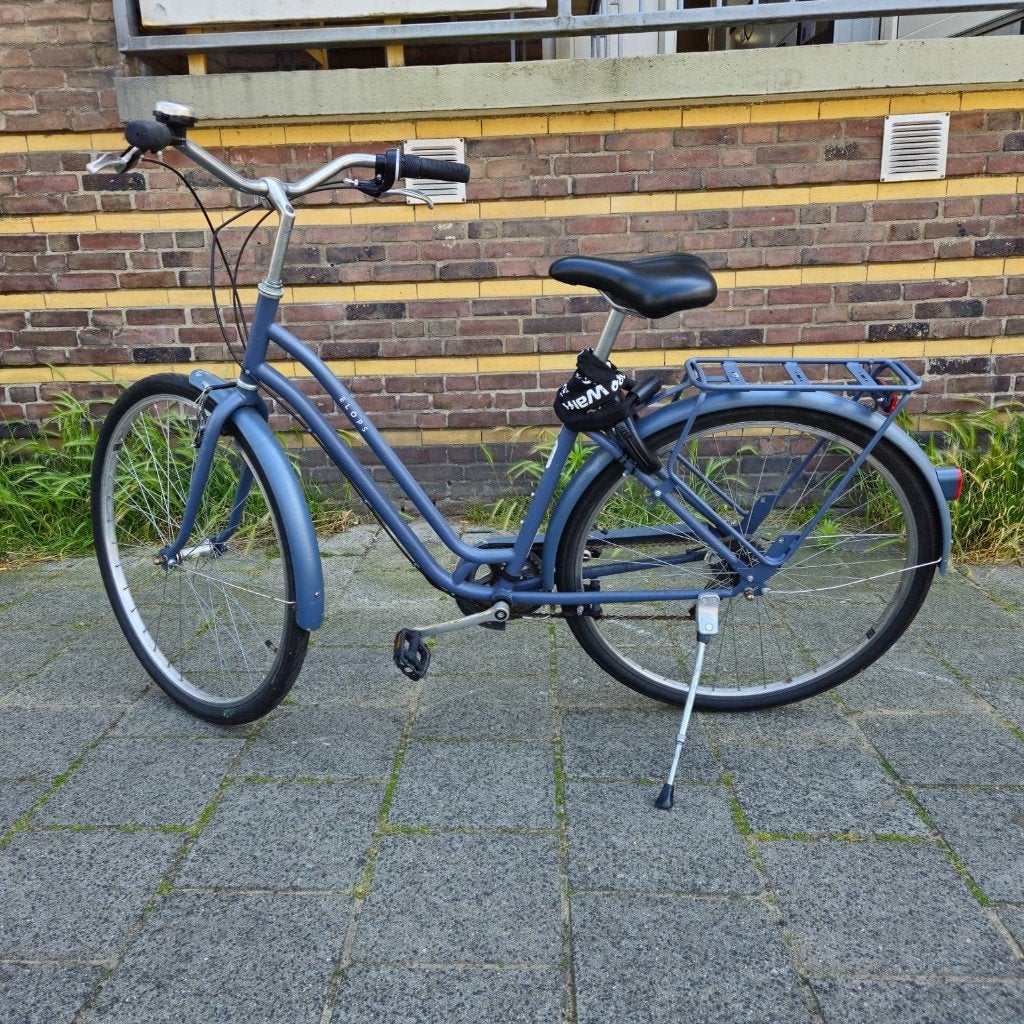 Blauwe stadsfiets | Elops, Fietsen en Brommers, Fietsen | Dames | Damesfietsen, Gebruikt, Overige merken, (Extra) lage instap
