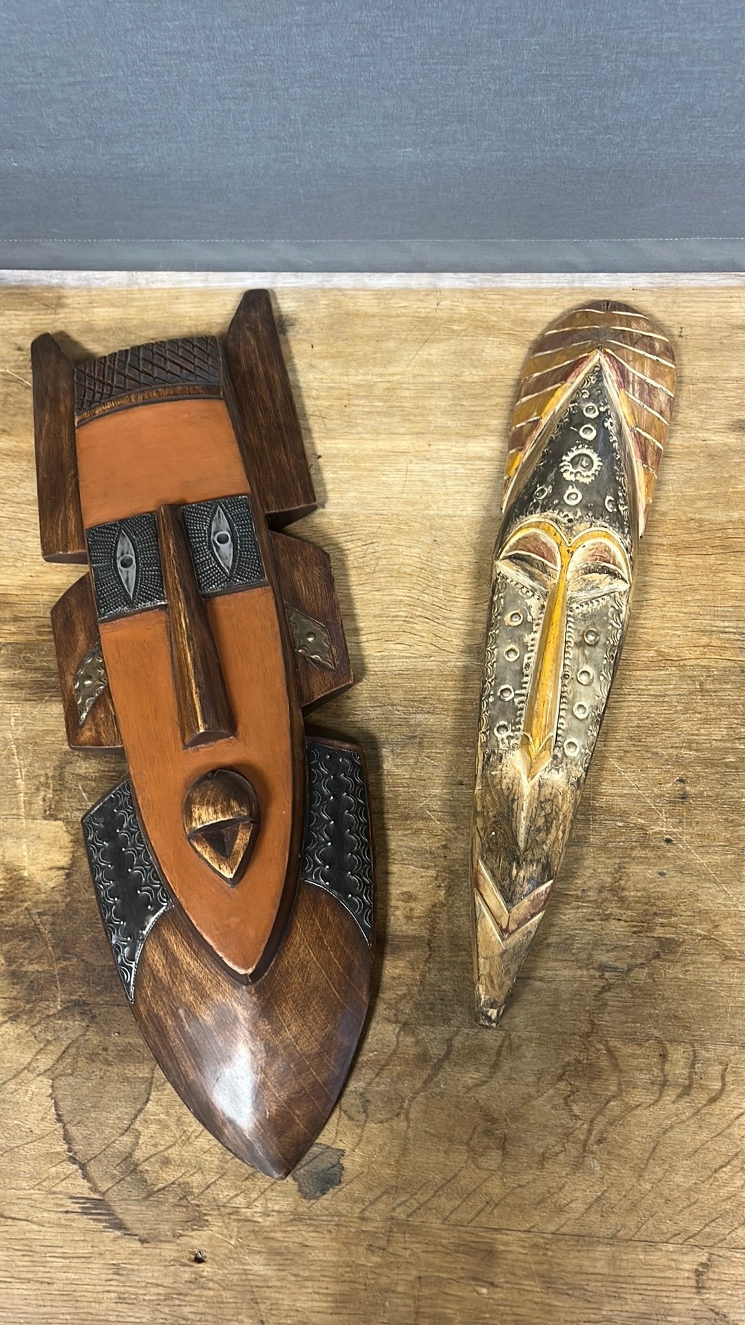 Handgesneden wanddecoratie uit Ghana. 67 cm., Ophalen of Verzenden
