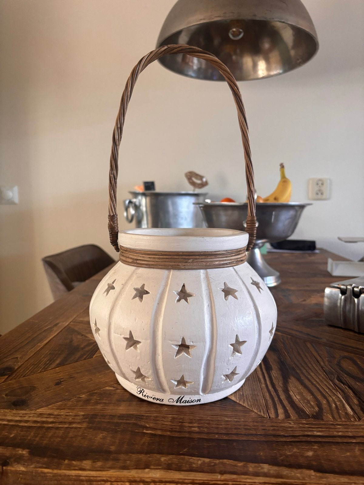 Riviera Maison Sample Sale Lantaarn met Sterren, Ophalen of Verzenden, Wit, Steen/keramiek, Landelijk