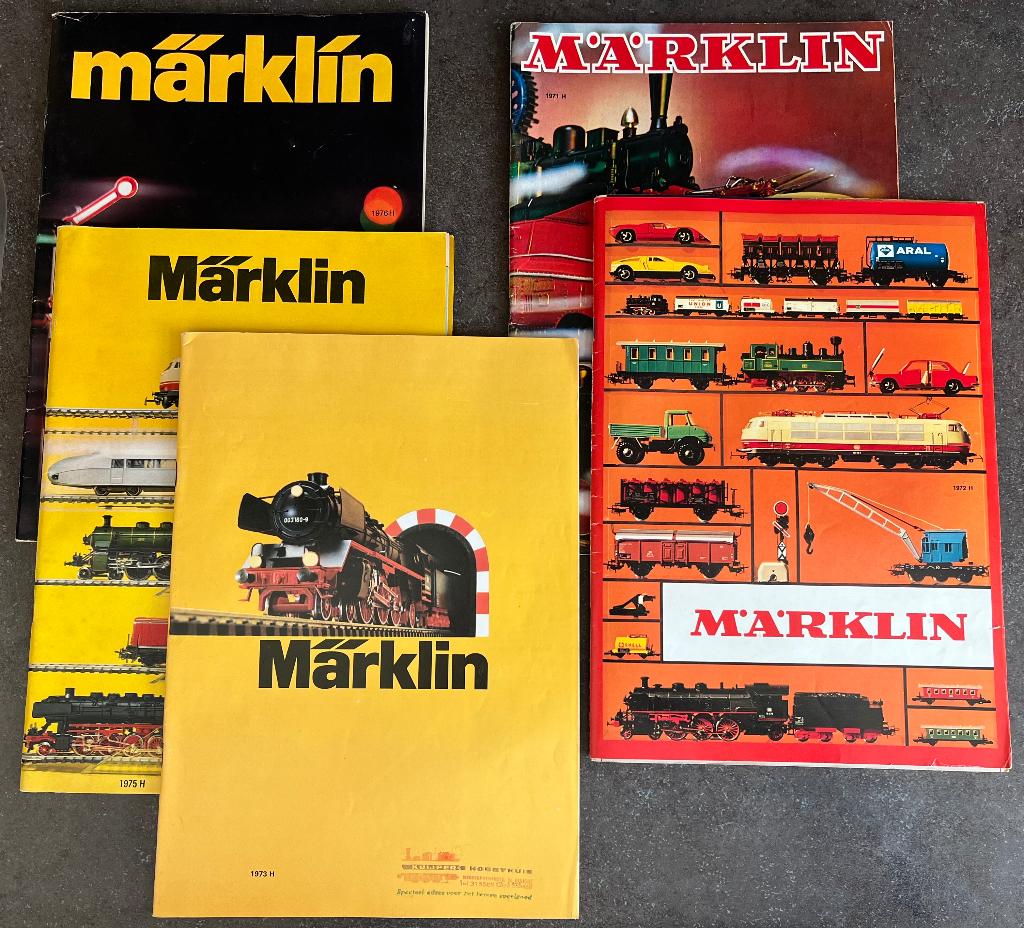 Catalogi Märklin jaren ‘70, Wisselstroom, Gebruikt, Märklin, Boek, Tijdschrift of Catalogus