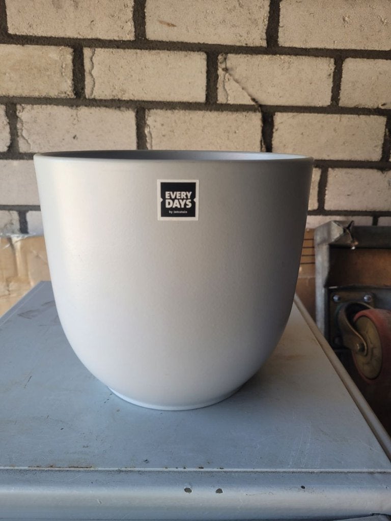 Intratuin every days bloempot grijs 22 cm, Rond, Binnen, Ophalen of Verzenden, Zo goed als nieuw