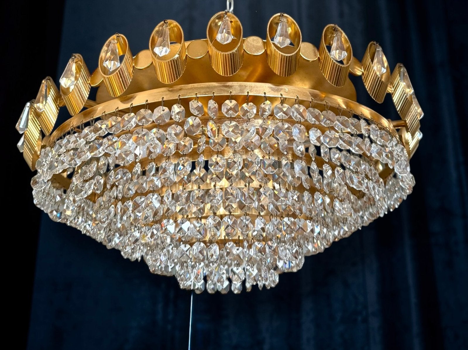 Design Palwa Kristal lamp, Ophalen of Verzenden, Zo goed als nieuw, Glas, Design regency empire vintage antiek empire mid century