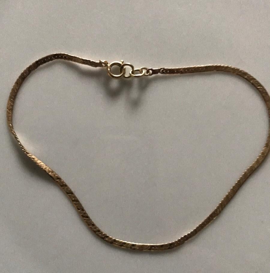 14 karaat mooi geel echt  gouden armbandje 18/19cm, Ophalen of Verzenden, Gebruikt, Geel