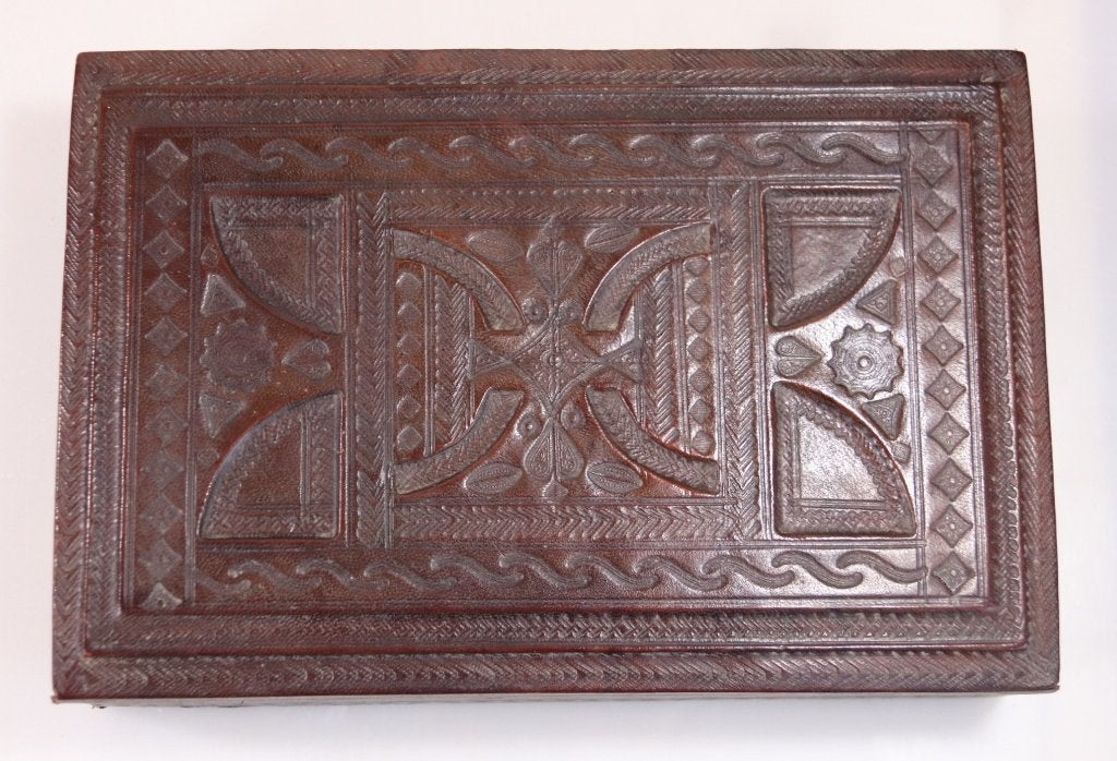 Antieke Leren Doos, Ophalen of Verzenden