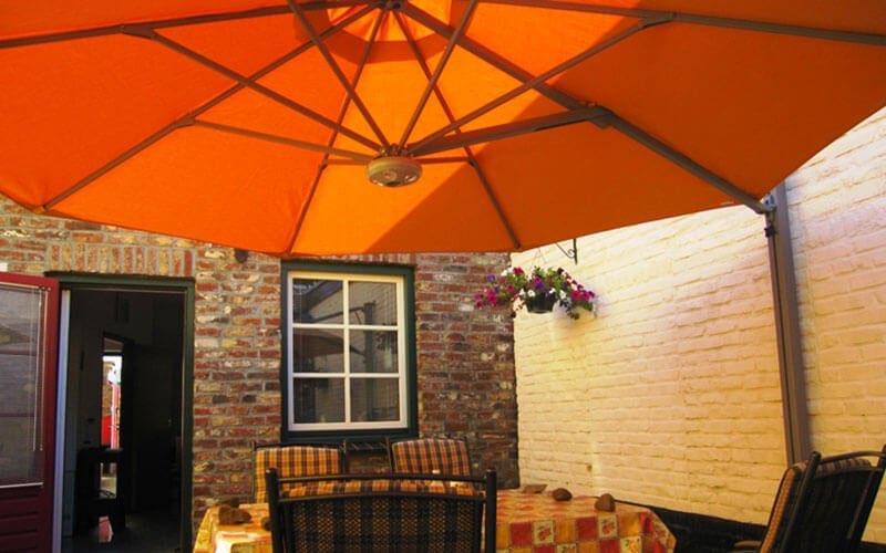 Prostor parasoldoek rond 350cm, Ophalen of Verzenden, Zo goed als nieuw, 3 tot 4 meter, Waterdicht