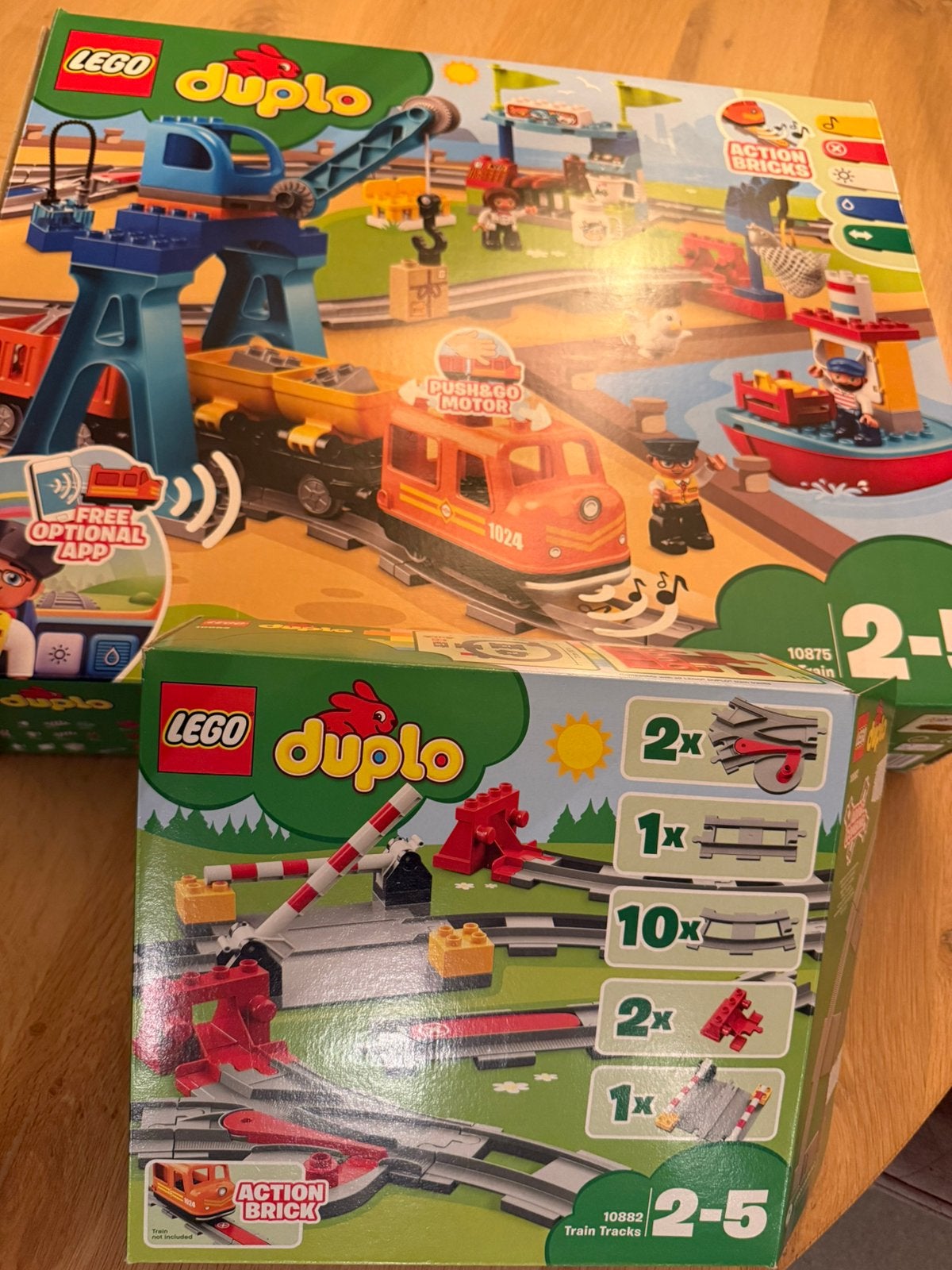 Lego Duplo elektrische trein + extra set spoorwegen, Ophalen, Zo goed als nieuw, Duplo, Inclusief doos