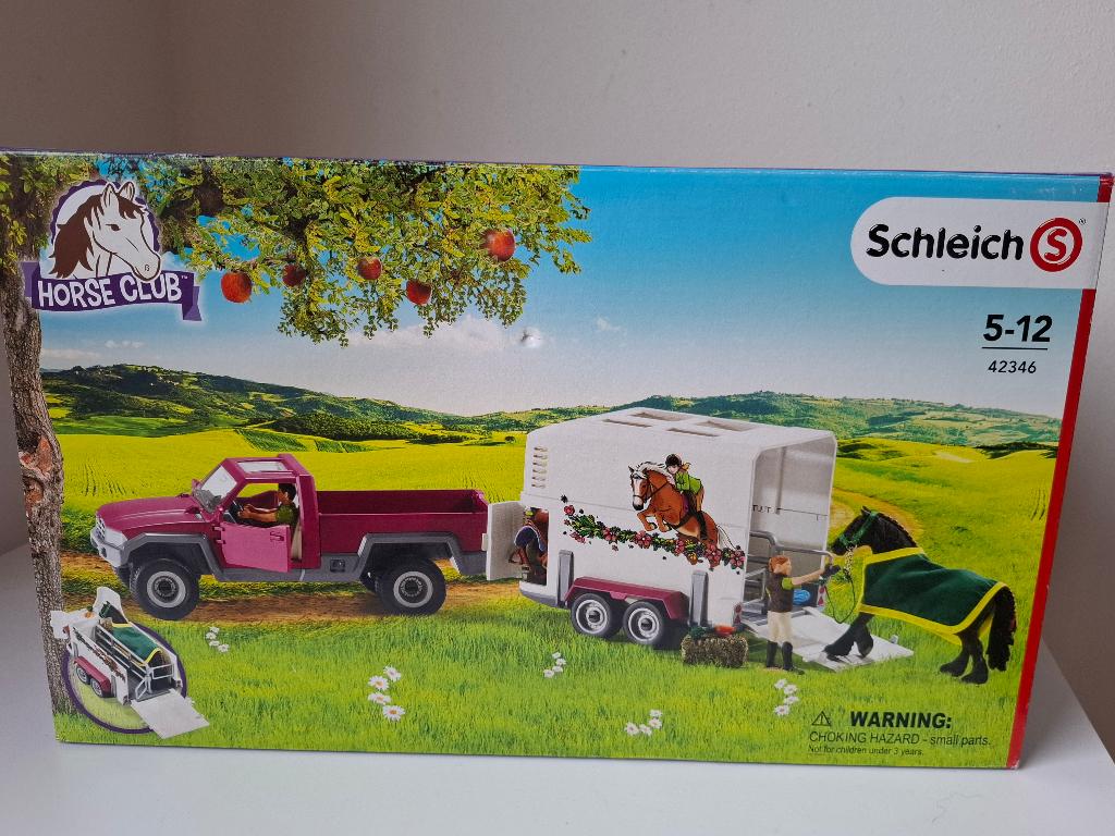 Schleich Pick-up met paardentrailer, Ophalen of Verzenden, Zo goed als nieuw, Jongen of Meisje