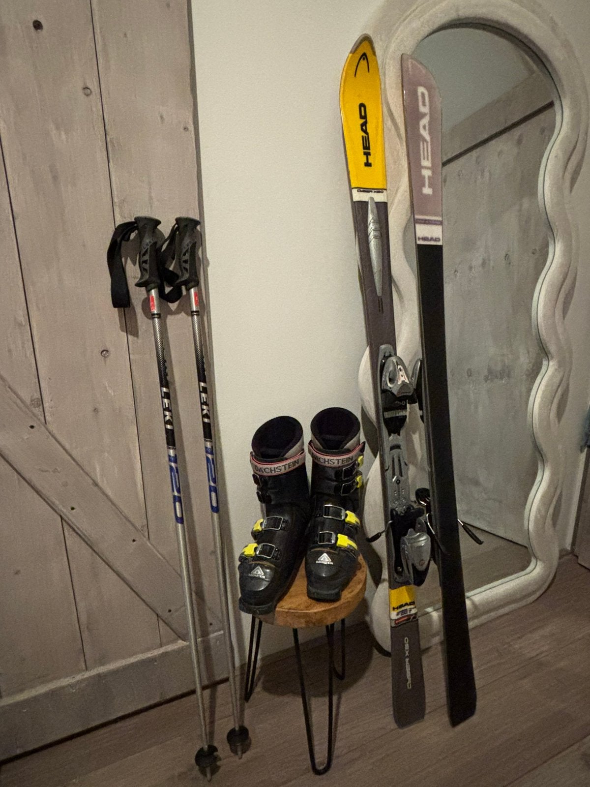 Hele set, Skischoenen Dachstein, skistokken, Head Ski’s, Ophalen, 160 tot 180 cm, Gebruikt, Skiën