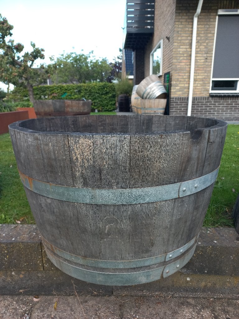 Aanbieding! Groot Eikenhouten Bloembak Plantenbak 200L, Ophalen, Rond, Nieuw, Balkon