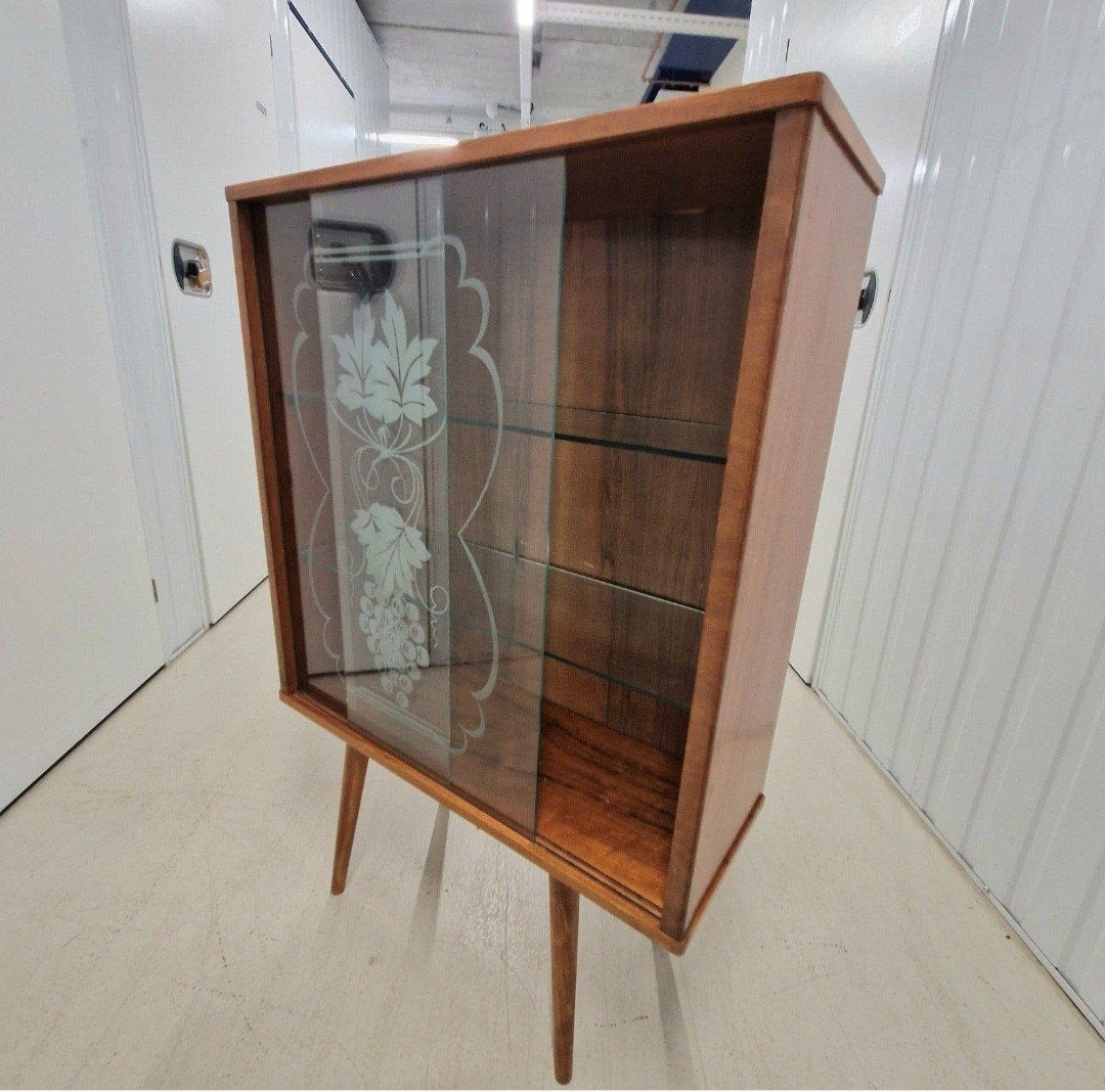 Vintage Vitrinekast  - Jaren 60/70, 100 tot 150 cm, Onbekend, Overige houtsoorten, Onbekend