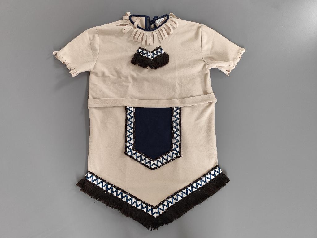 Stoer Indianen pak/tuniek/jurk met franjes - maat 116/122, Ophalen of Verzenden, Gebruikt, 110 t/m 116, Jongen of Meisje