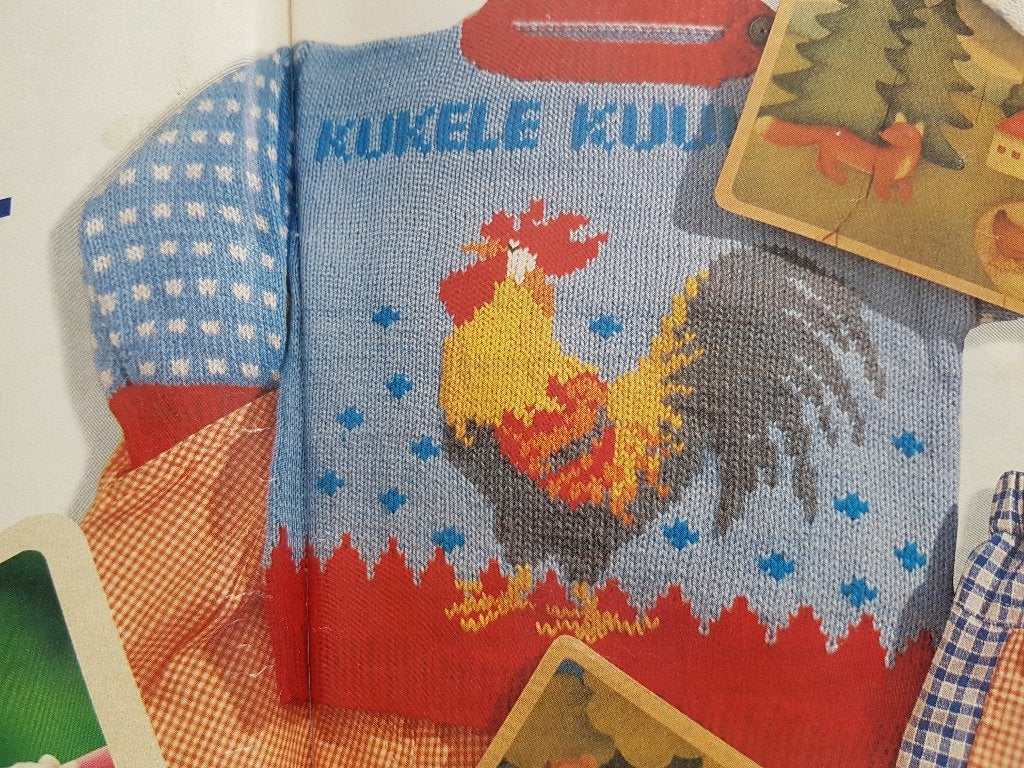 Kukeleku zo kraait de haan trui breipatroon, Ophalen of Verzenden, Zo goed als nieuw, Breien, Patroon of Boek