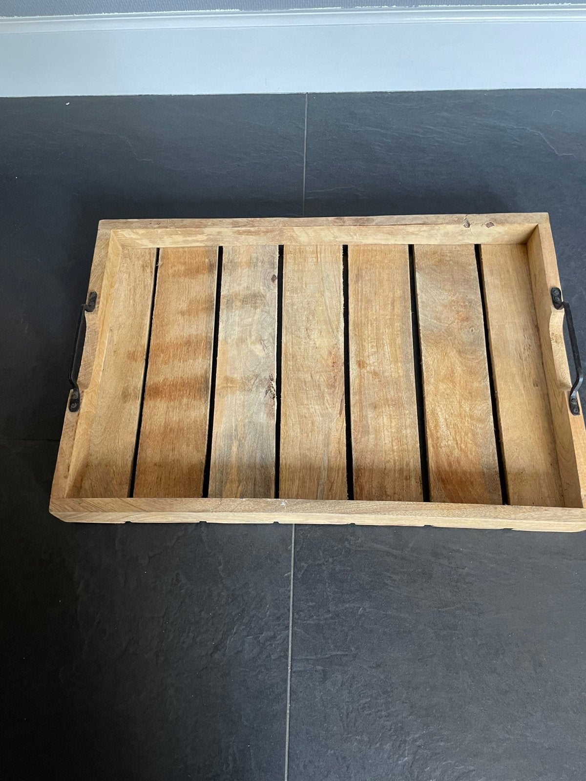 Houten dienblad, Nieuw, Ophalen of Verzenden, Dienblad, Met handvatten