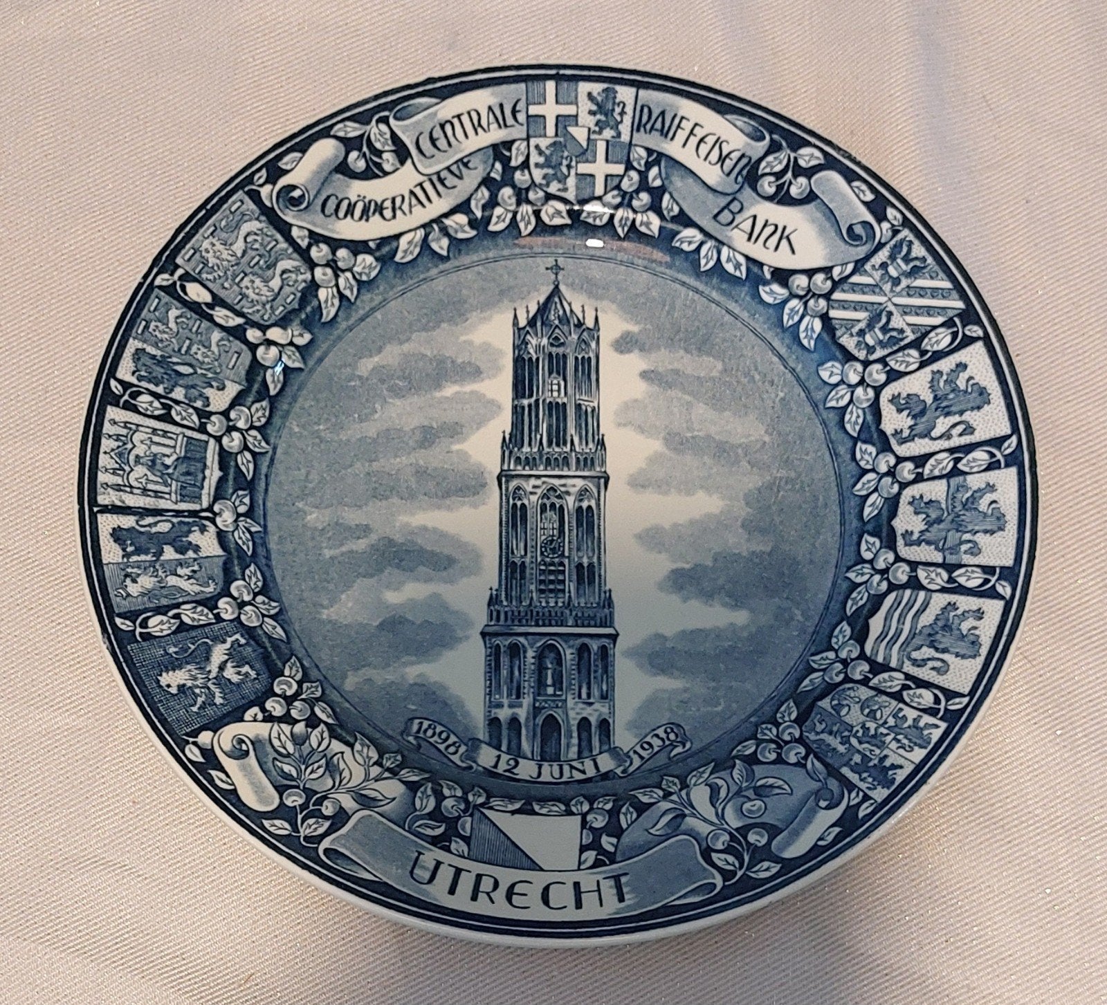 Delfts blauw wandbord – Domtoren de Sphinx 1938!!, Antiek en Kunst, Ophalen of Verzenden