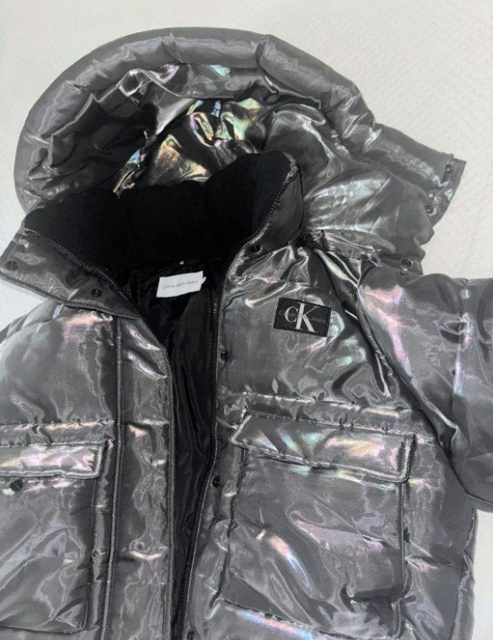 Calvin Klein Jeans Puffer Jas Zwart Maat S, Zwart, Ophalen of Verzenden, Zo goed als nieuw, Calvin Klein Jeans
