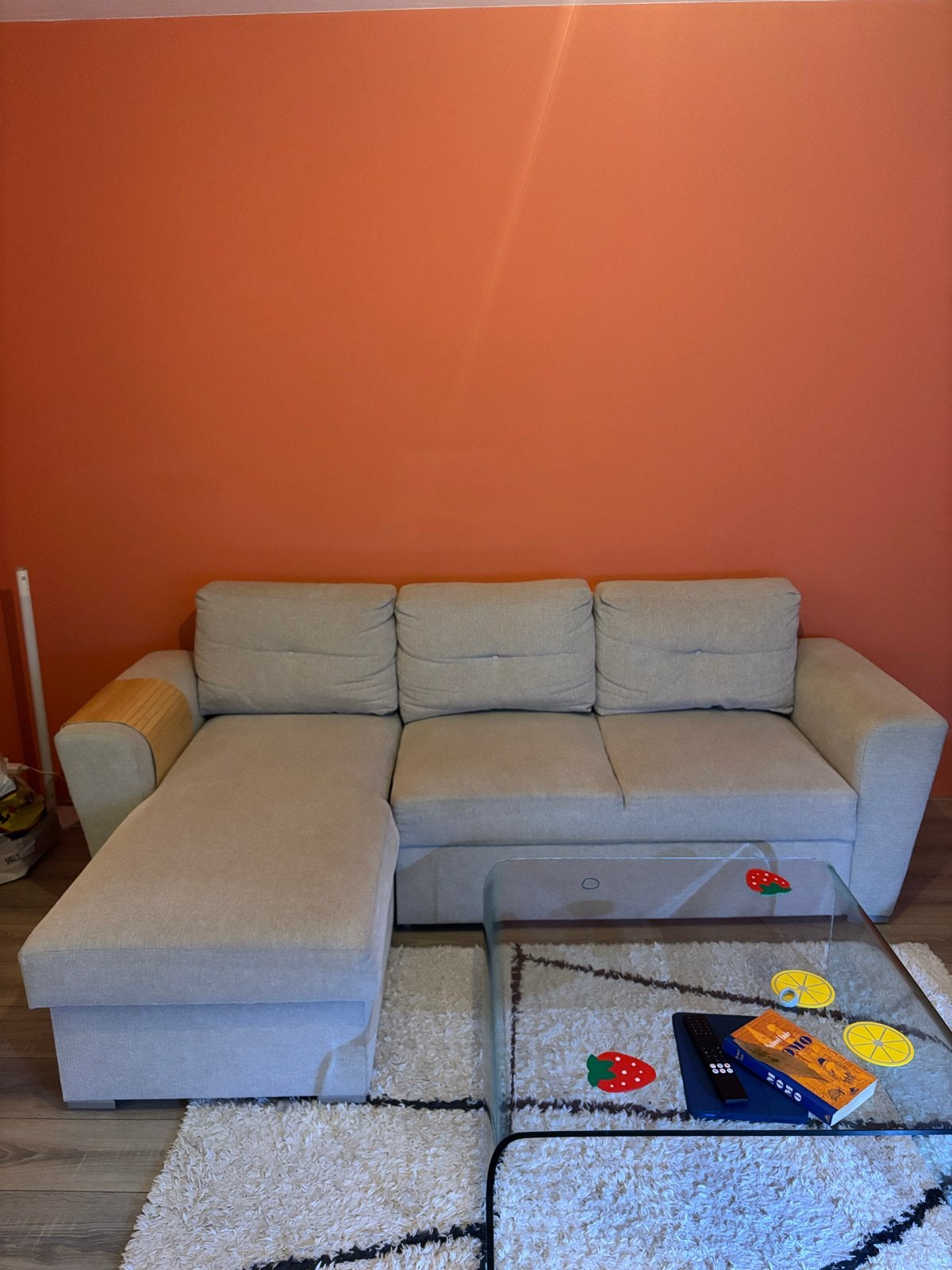 Comfortabele hoekbank met opbergruimte en slaapfunctie, Ophalen, 125 tot 150 cm, Hoekbank, Driepersoons