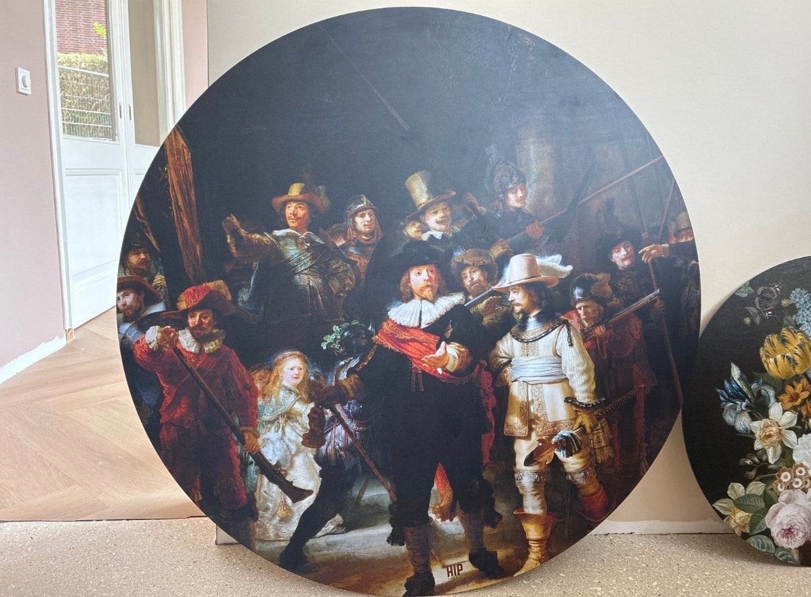 Wandcirkel De Nachtwacht (100 cm) - HIP ORGNL, Ophalen, Oorspronkelijke maker, 75 tot 100 cm, 75 – 100