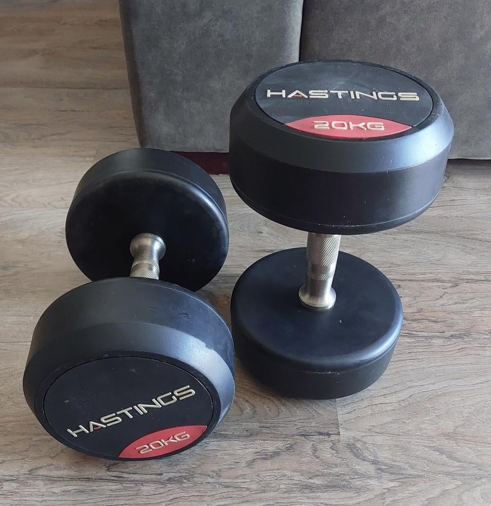 Hastings dumbbells 2x20 kg in prima kwaliteit, Ophalen, Gebruikt, Benen, Dumbbell