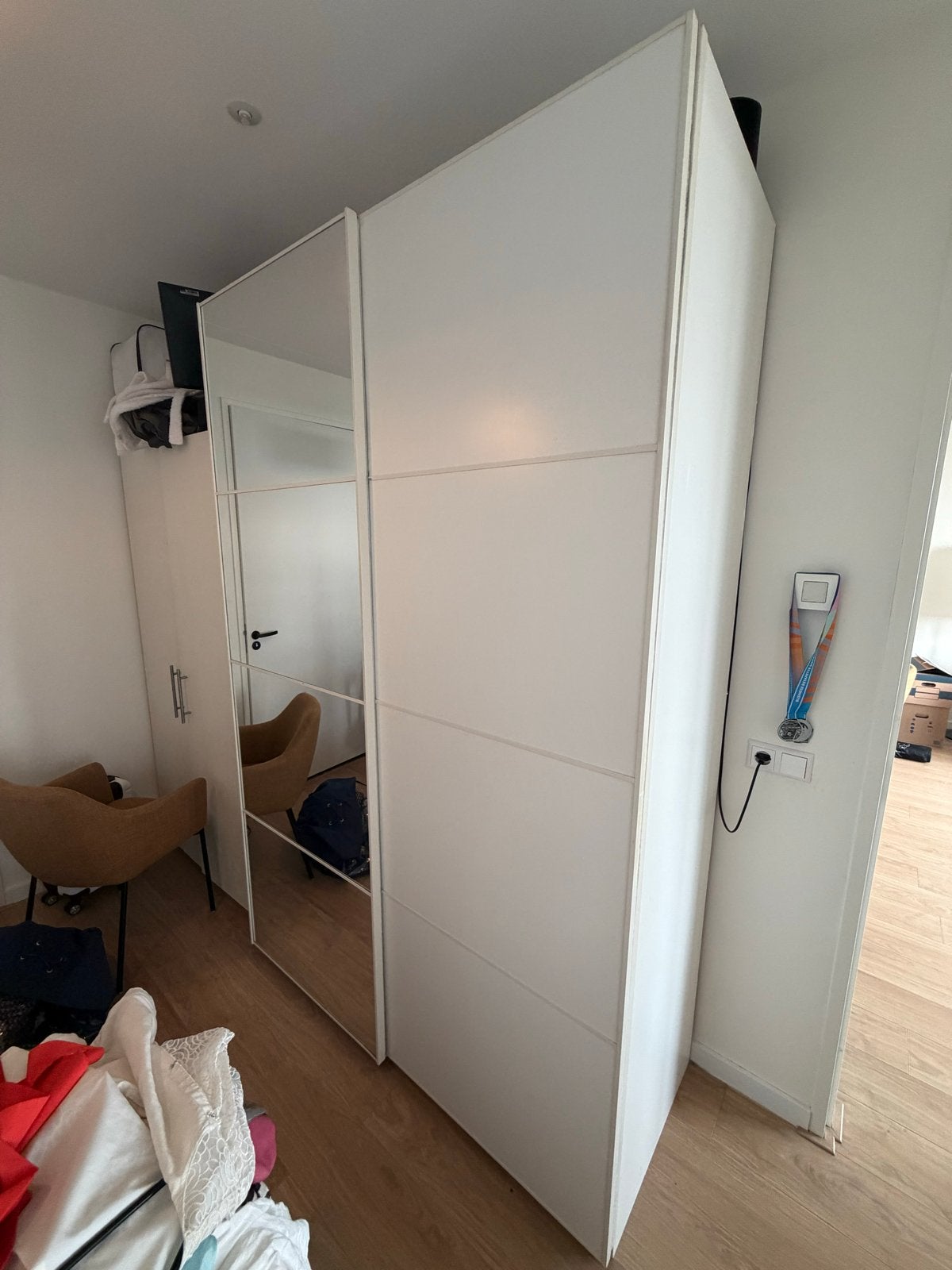 IKEA PAX Kledingkast 150x236 cm met spiegeldeur, Ophalen, Gebruikt, 100 tot 150 cm, 200 cm of meer