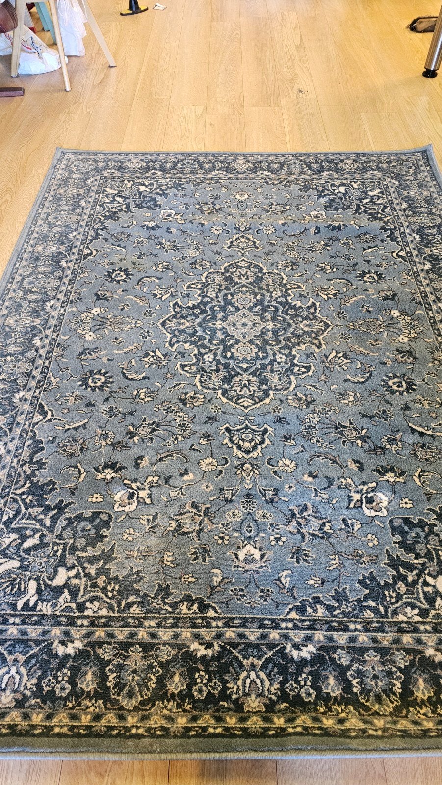 IKEA VEDBÄK Vloerkleed - Blauw/Beige, 170x230 cm, Ophalen, Gebruikt, Blauw, Klassiek, Traditioneel