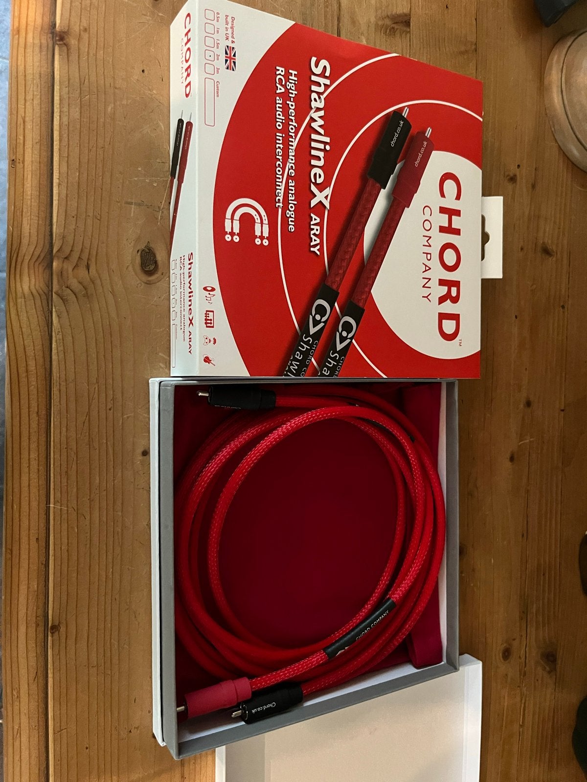 Chord Company ShawlineX ARAY 2 meter RCA audio interlink, Ophalen of Verzenden, Zo goed als nieuw, Minder dan 2 meter, Interlink-kabel