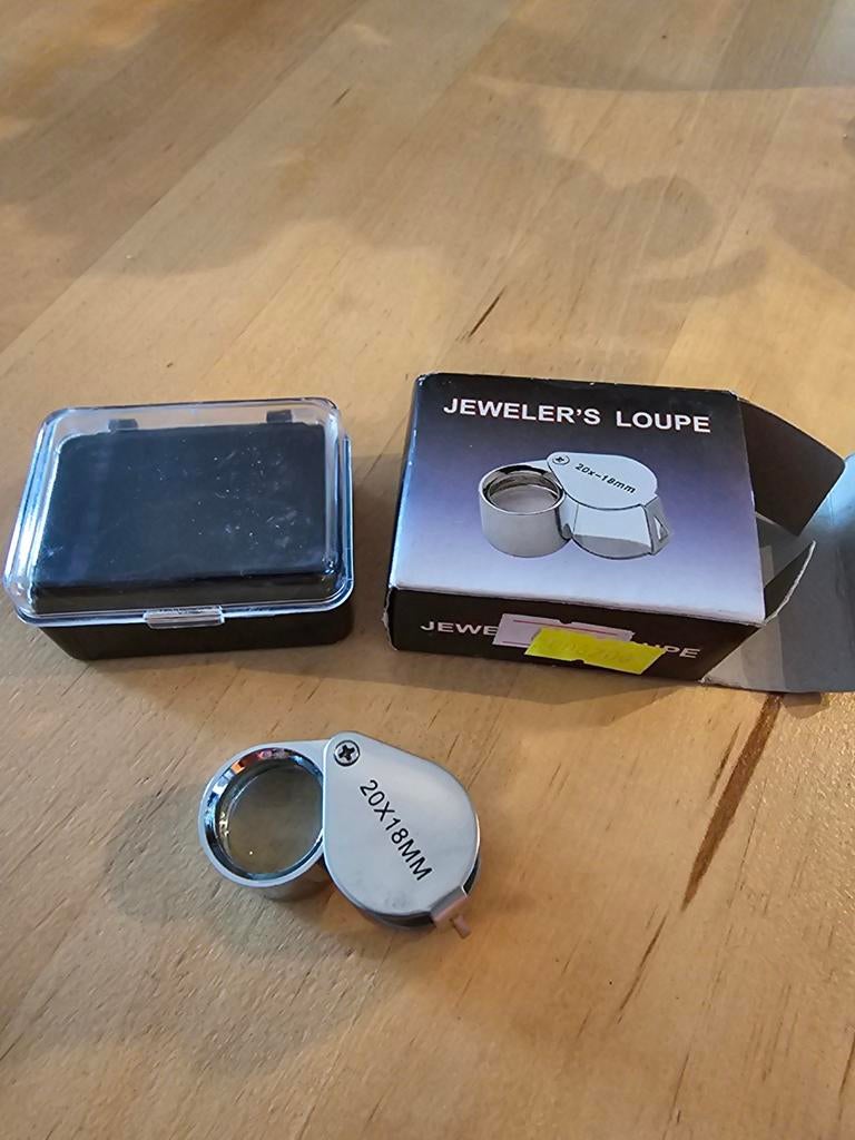Juweliersloep 20x18mm met opbergdoosje, Ophalen of Verzenden