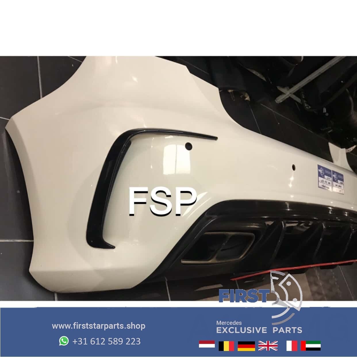 W176 FACELIFT A45 AMG ACHTERBUMPER WIT AERO PERFORMANCE PAKK, Gebruikt, -, Ophalen of Verzenden, Achter