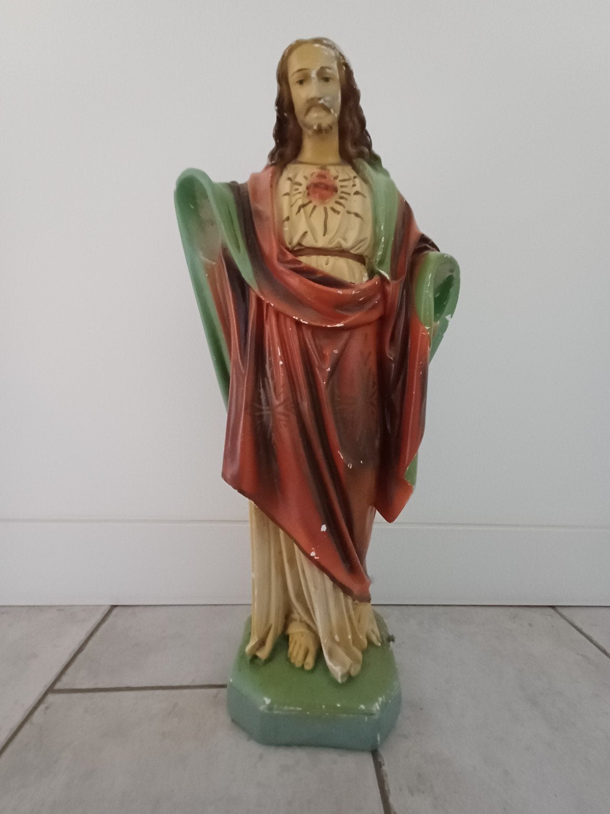 Vintage Jezus beeld - Gipsen beeld, ca 65 cm. hoog, Ophalen