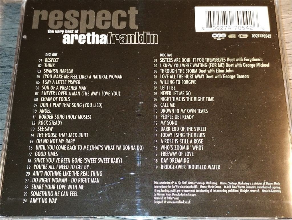 Aretha Franklin - Respect [The Very Best Of 2 CD], Ophalen of Verzenden, Zo goed als nieuw