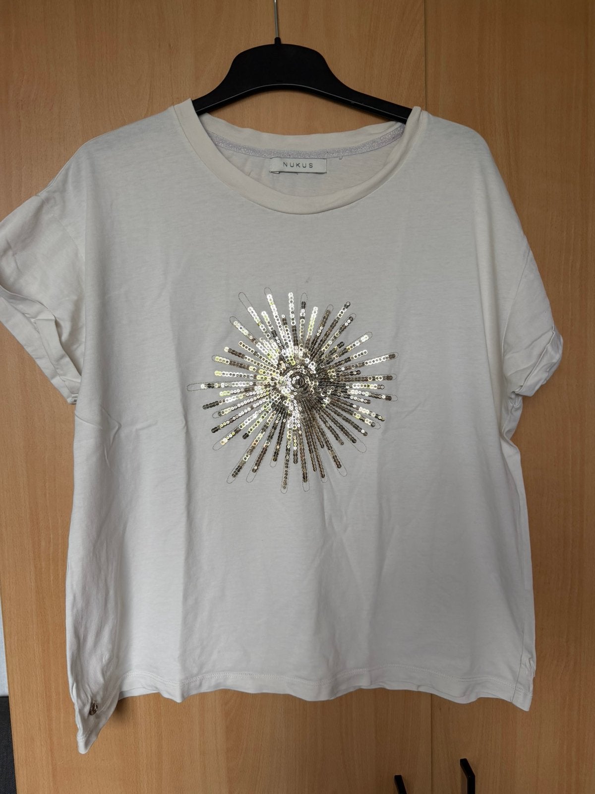 Nukus shirt XL (, Verzenden, Beige, Maat 42/44 (L), Korte mouw