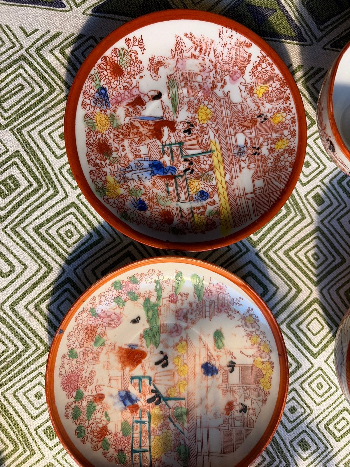 Antieke Japanse theekopjes met schotels - Zeer dun porselein, Antiek en Kunst, Ophalen