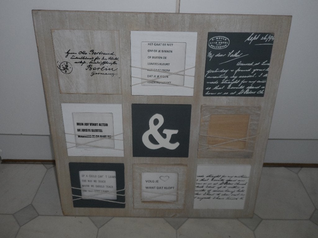 Spreukenbord 48x48cm nieuw!, Ophalen, Tekstbord, 48 cm, Nieuw