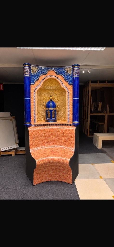 Grote Oosterse mozaïekwand / hammam nis – uniek, Ophalen, Decoratieobject, Steen/keramiek, Zo goed als nieuw