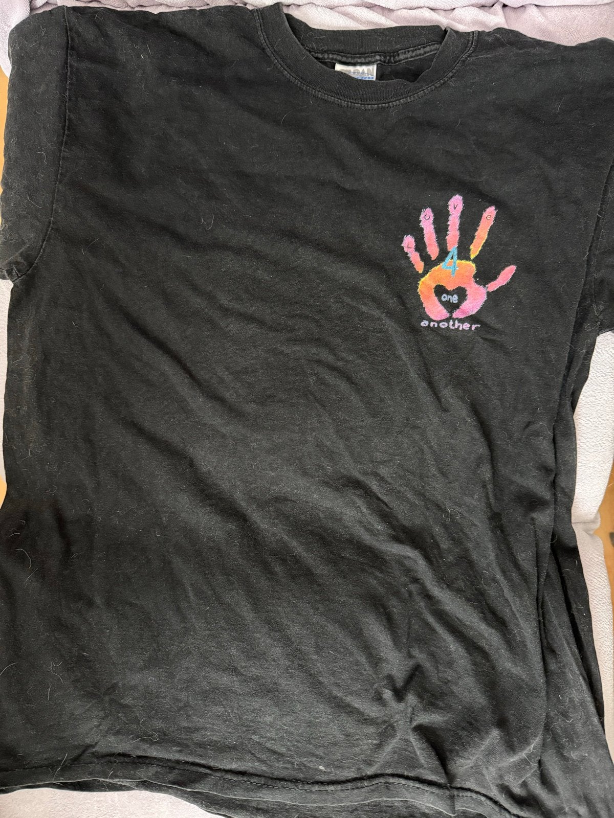 Prince Zwart T-shirt love4one another XL, Ophalen of Verzenden, Gedragen, Maat 56/58 (XL), Zwart