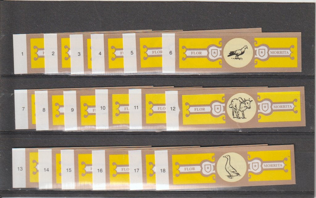 reeks 387  dieren   1-18     sigarenbanden, Ophalen of Verzenden, Zo goed als nieuw, Sigarenbandjes