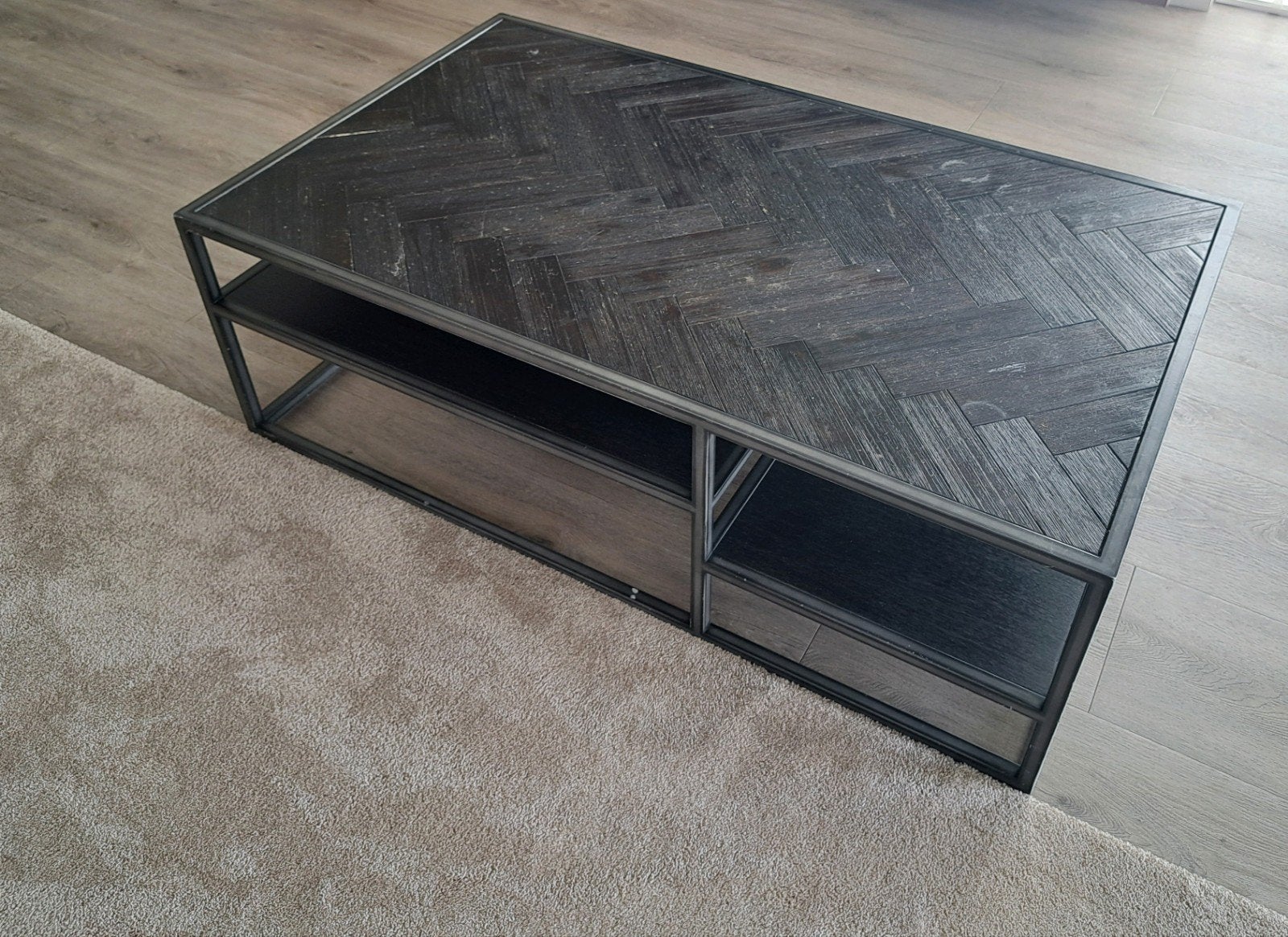 Tafel Eleonora Hudson 70 x 120 x 40 zwart Visgraat, Ophalen, Gebruikt, 100 tot 150 cm, 50 tot 100 cm