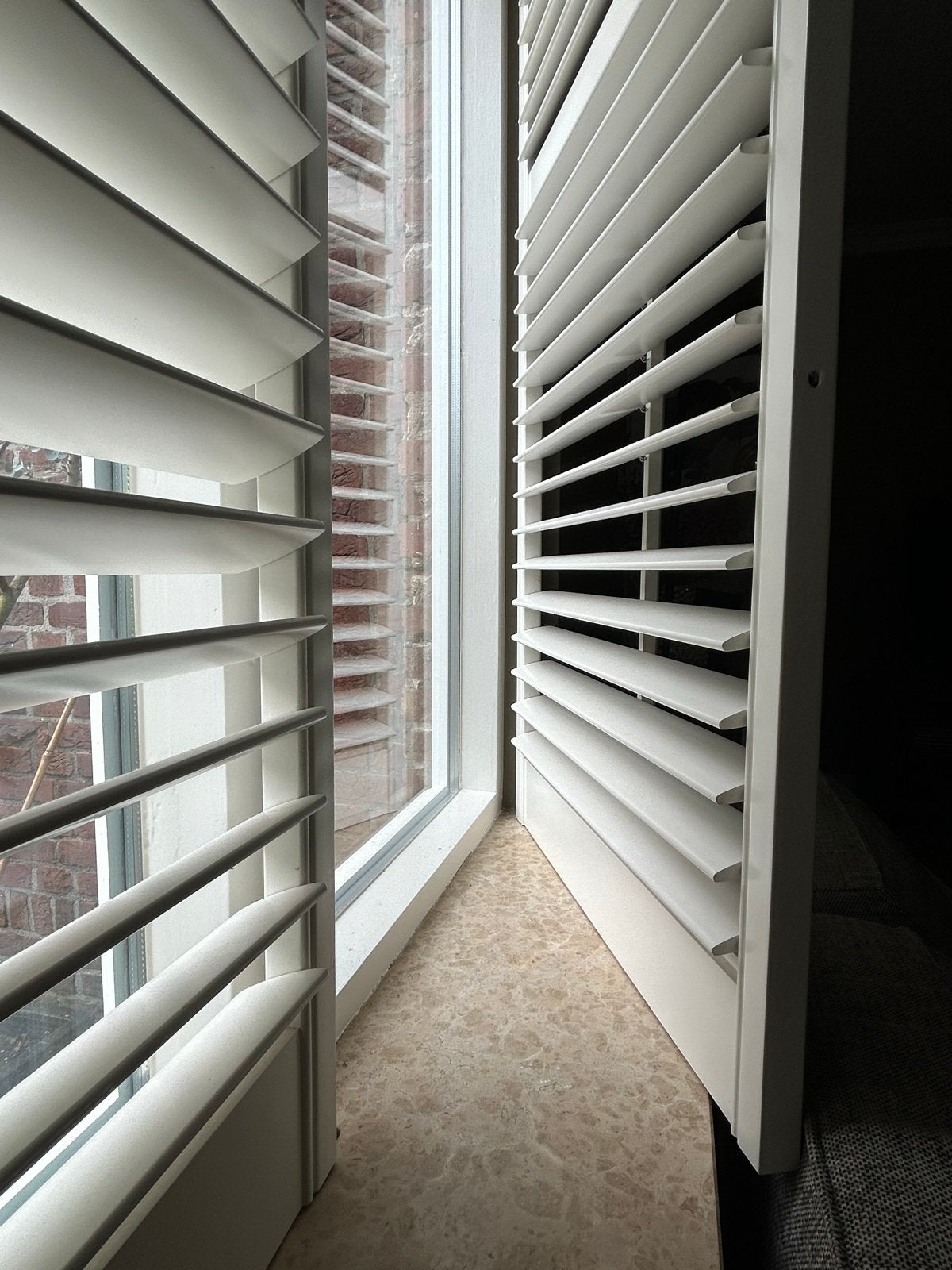 Witte houten shutters  185x140,5cm, Ophalen, Gebruikt, 100 tot 150 cm, Wit