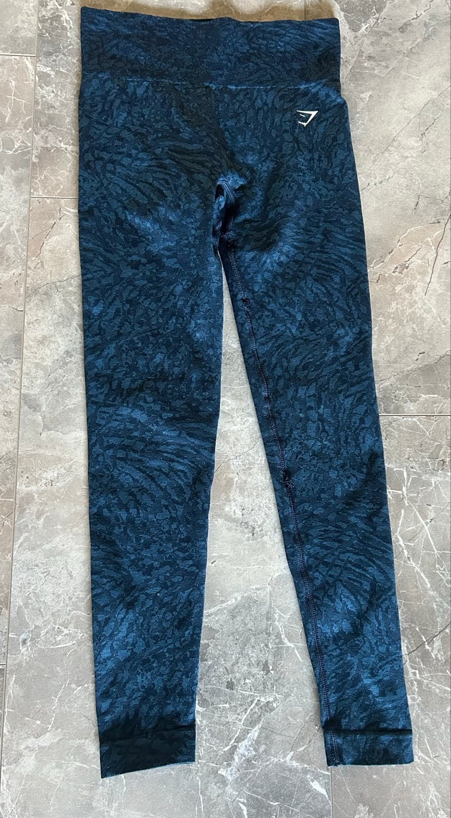 Gymshark seamless legging blauw/zwart – kleine beschadiging, Blauw, Ophalen of Verzenden, Fitness of Aerobics, Maat 36 (S)
