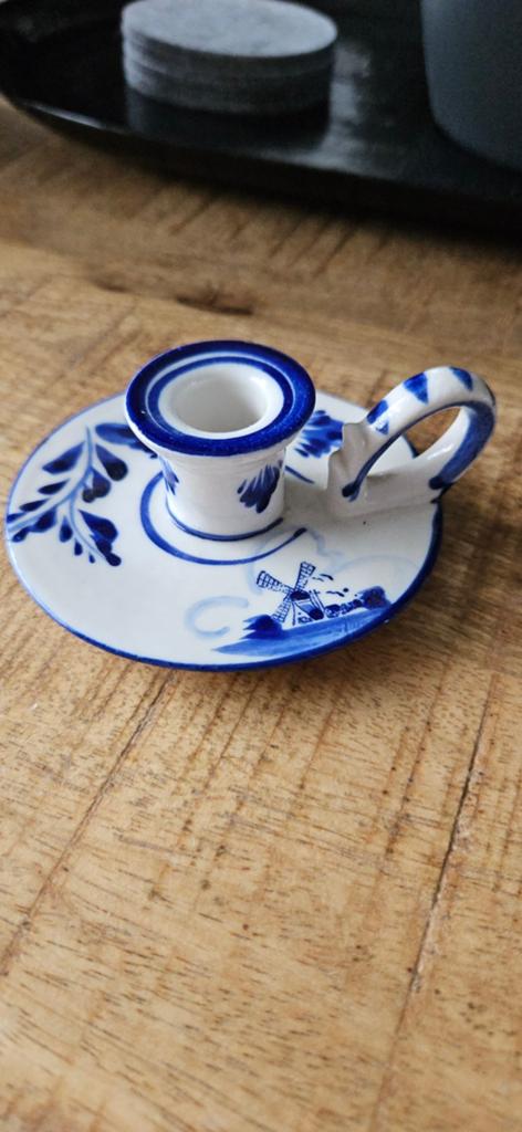 Delfts Blauw kandelaar, Antiek en Kunst, Antiek | Kandelaars, Ophalen of Verzenden, Keramiek of Aardewerk