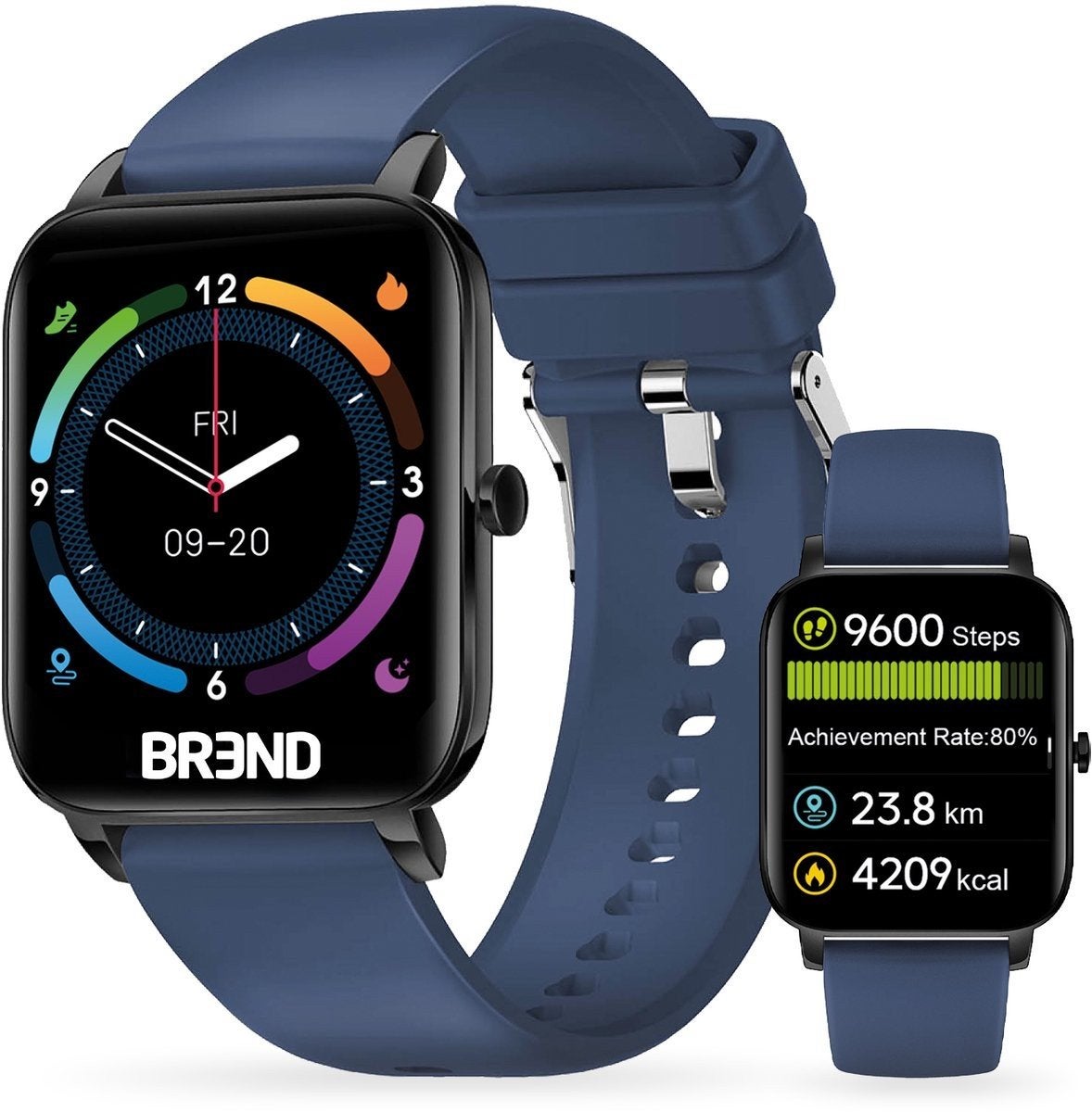 50% korting - BR3ND Smartwatch BR-2223 - Nieuw in doos, Hartslag, Blauw, Nieuw, Ophalen of Verzenden