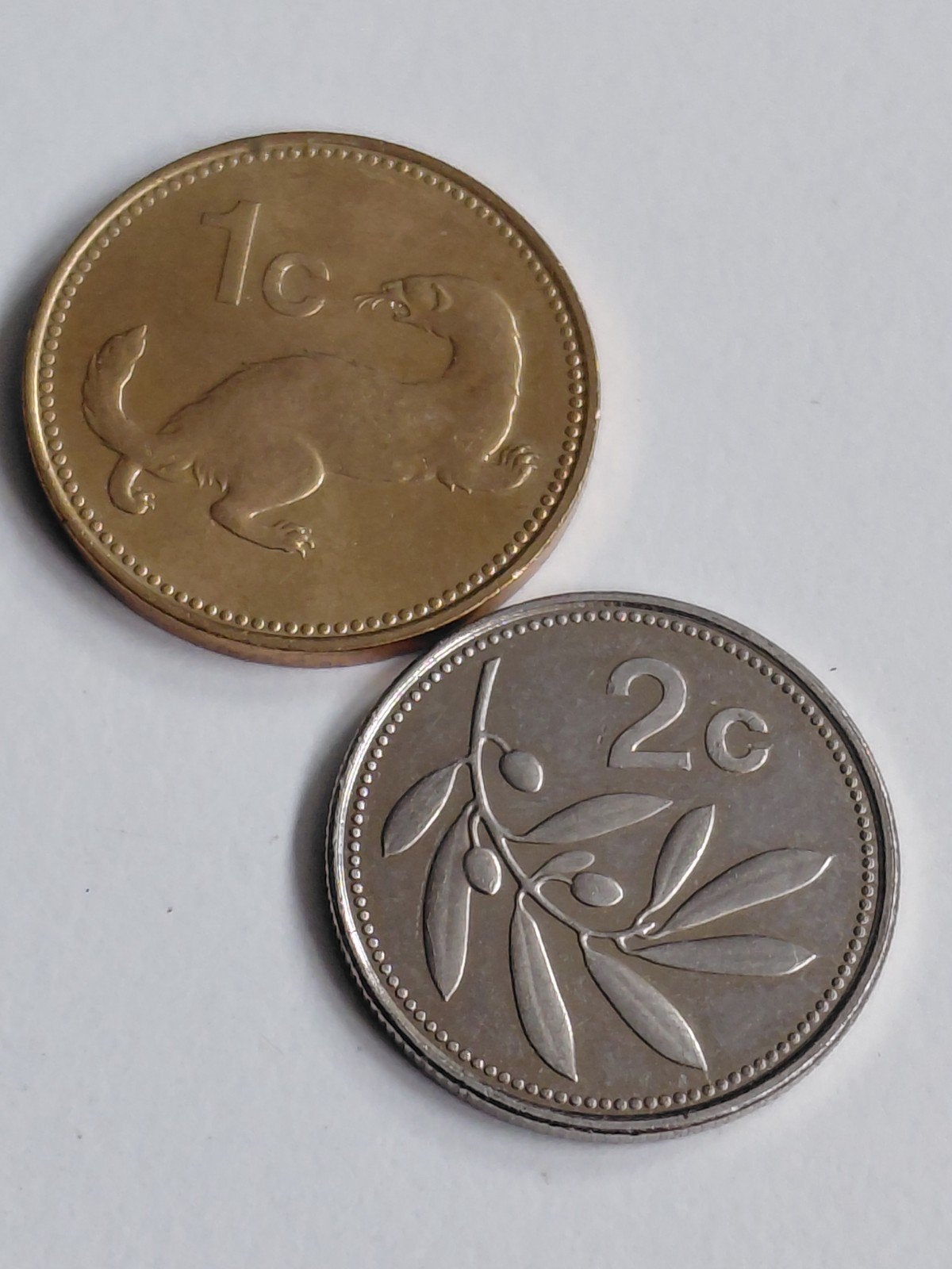 Malta 1 Cent 2001 & 2 Cent 2002, Postzegels en Munten, Verzenden, Overige landen, Setje