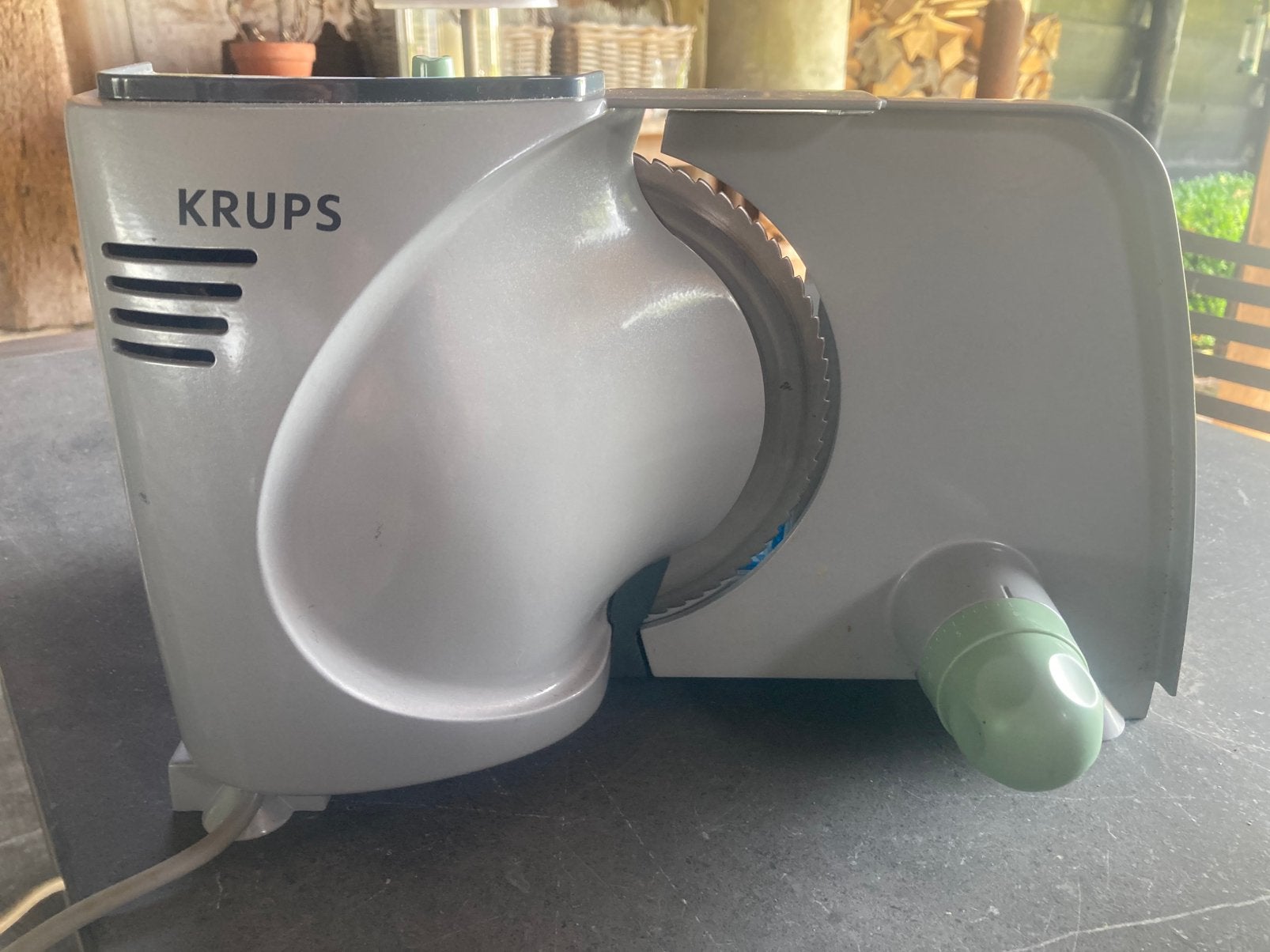 Krups f373 snijmachine/trancheuse foodslicer, Gebruikt, Kunststof, Ophalen of Verzenden, Snijmachine