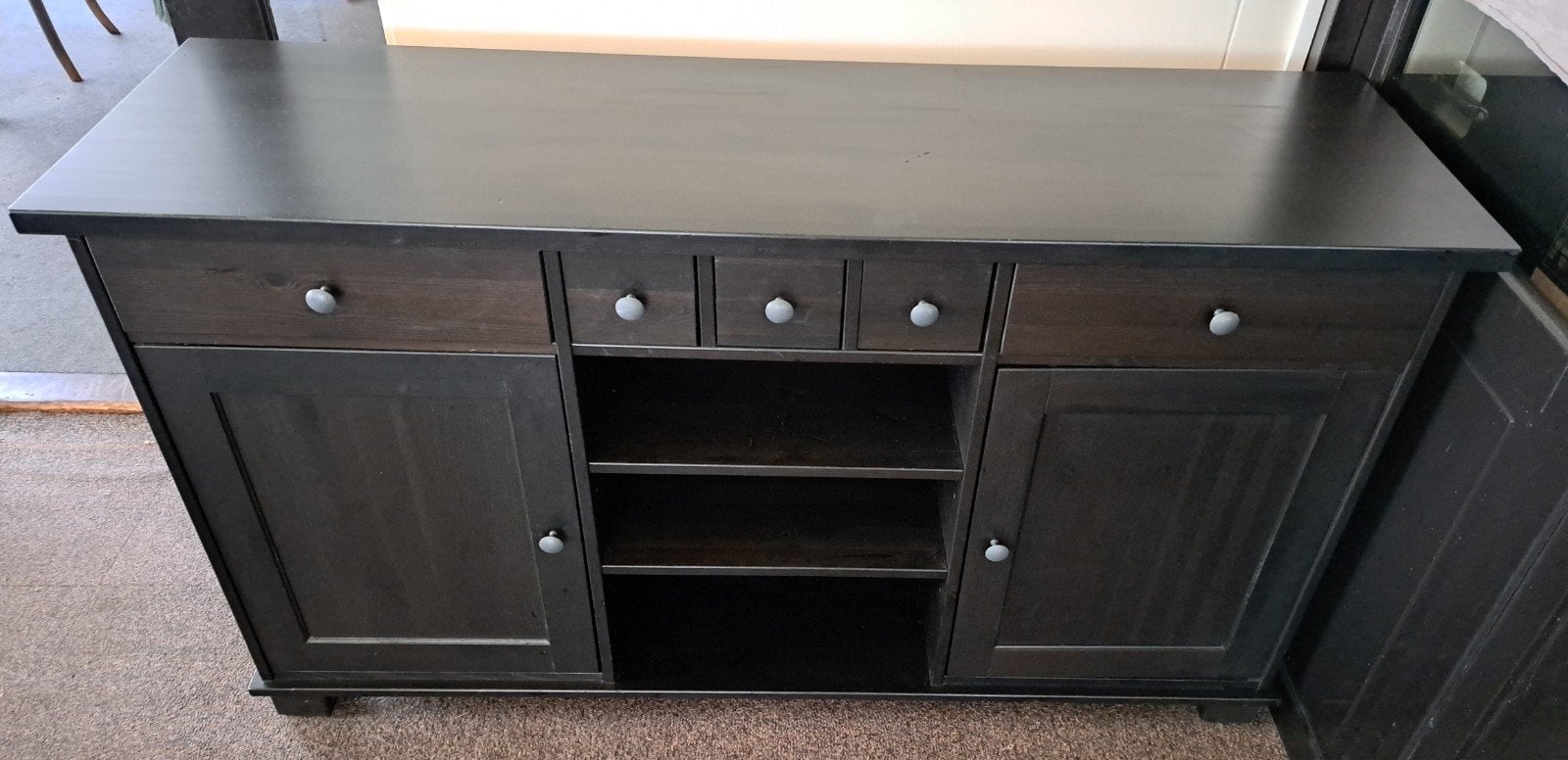 IKEA Hemnes Dressoir Bruinzwart - Ruime Opbergkast, Ophalen, Gebruikt, 150 tot 200 cm, Met lade(s)