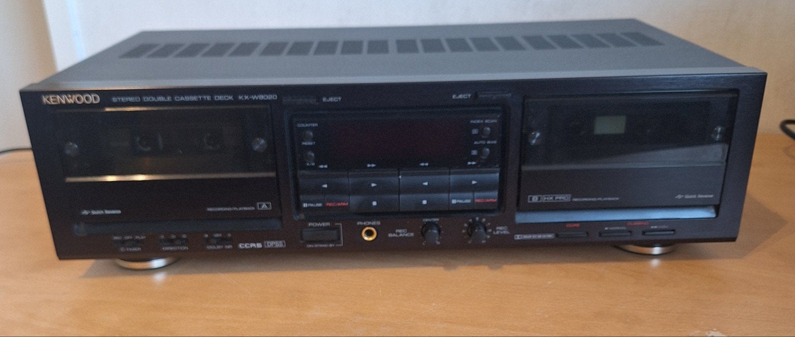 Kenwood KX-W8020 dubbel cassettedeck - goed spelend, Ophalen of Verzenden, Dubbel, Kenwood, Auto-reverse