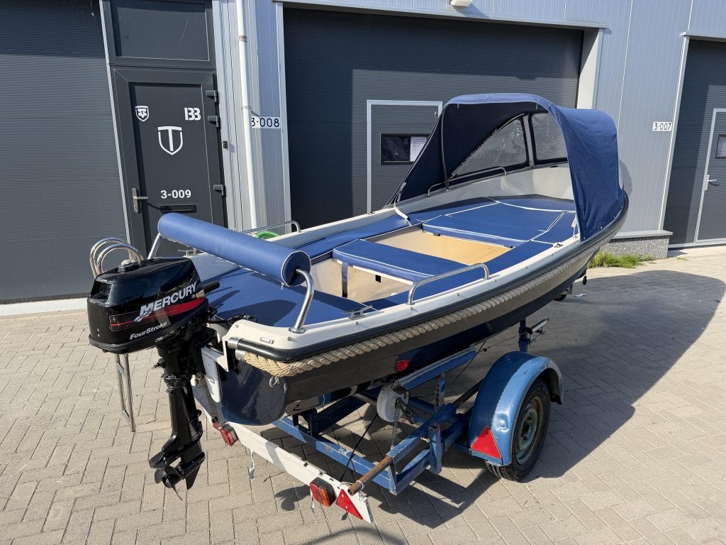 Nette Amigo 430 Sloep incl. Mercury 4PK 4-takt en Trailer, Overige merken, 4 m, Buiskap, Amigo