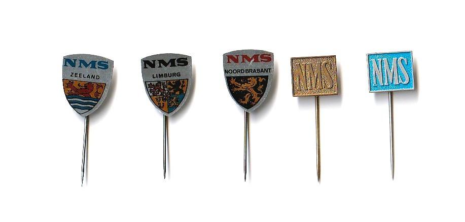 5 verschillende NMS speldjes Nederlandse Middenstands Spb, Verzamelen, Ophalen of Verzenden, Overige onderwerpen, Speldje of Pin