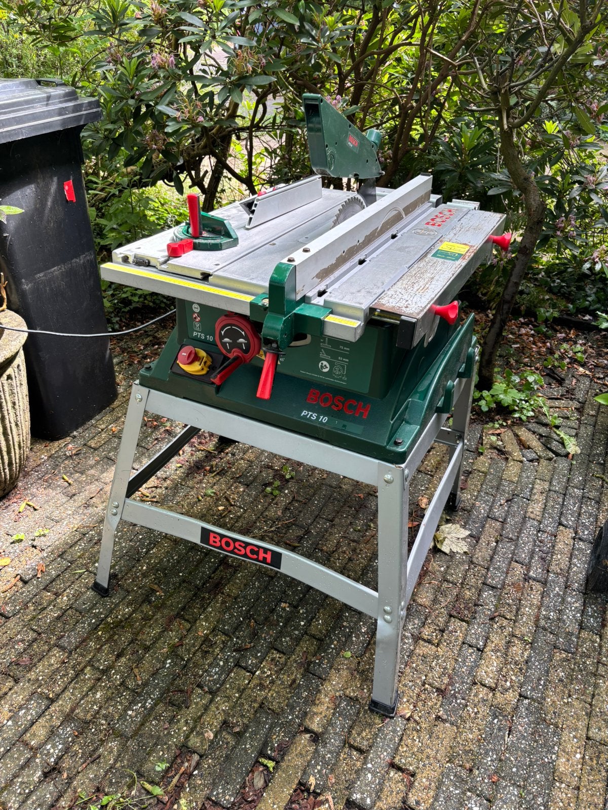 Bosch PTS 10 Tafelzaagmachine met accessoires, Doe-het-zelf en Verbouw, Gereedschap | Zaagmachines, Ophalen, Gebruikt, Cirkelzaag